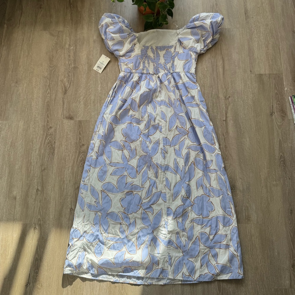 A New Day Puff Sleeve Blue floral Print Maxi Dress - Picture 6 of 8